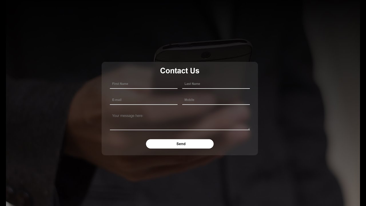 Contact Form Using HTML & CSS - Step by Step - YouTube