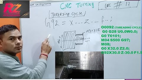 G92threading program in cnc turning||g92 threading cycle||#G92#g92code#cnc#g92code in cnc#RAJESHZONE