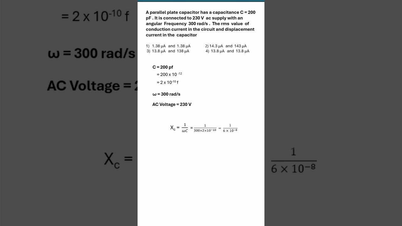 ELECTOSTATICS|  JEE | January 2024 | displacement current and conduction current