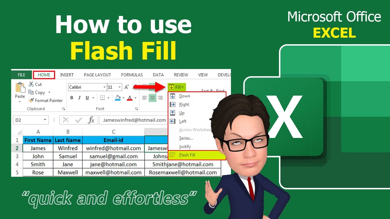 ⁣Microsoft Office EXCEL | How to use  Flash Fill, to make your editing quick and easy - 8