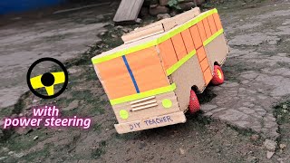 DIY - Making a RC Bus with Power steering using 2 geared dc motors | DIY BUS making