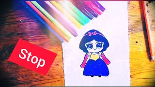 تعلم رسم بياض ثلج النهايه رائعه لا تفوتكم❤️❤️