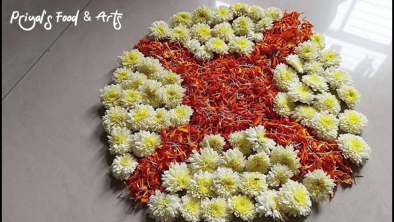 Festival rangoli easy flowers rangoli ekadasi tulasi vivah