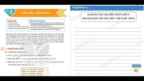 Bài 2 Chương 1. Công thức lượng giác - Toán 11 - Kết nối tri thức
