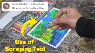 How to use scraping tool | oil pastel drawing | easy drawing tutorial
