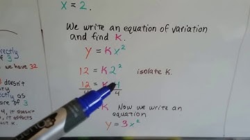 Algebra II  8.7A, DIRECT QUADRATIC Variation