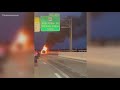 Car fire on I-64 in Norfolk