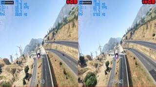 8GB vs 16GB Ram - GTA 5 Benchmark 1080p High Settings
