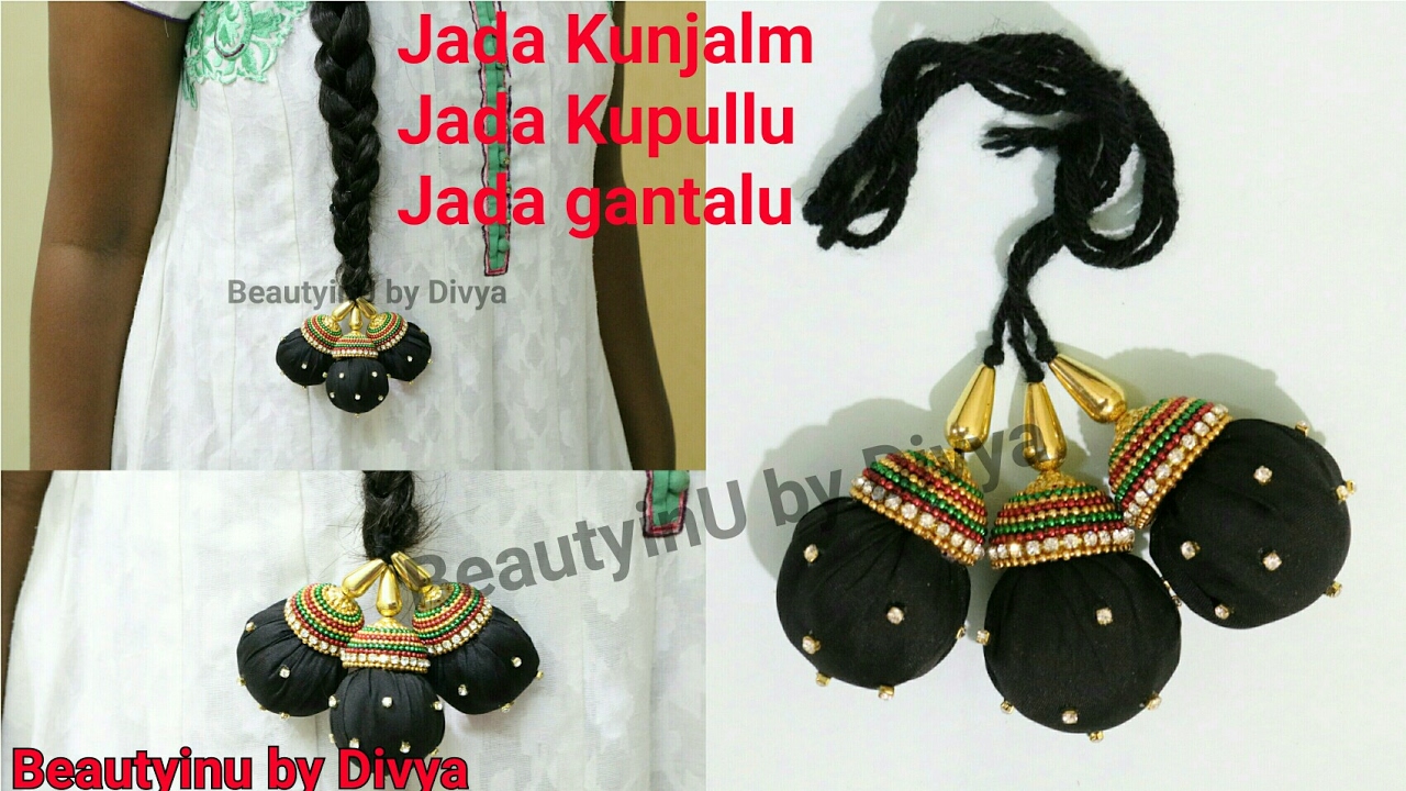 Hair Accessories : Silk Thread Jada Kunjalam / Jada Kupullu / Jada gantalu  making at Home - YouTube
