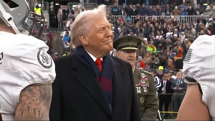 President Donald Trump gets cheered, tosses coin at Army-Navy football game in Baltimore