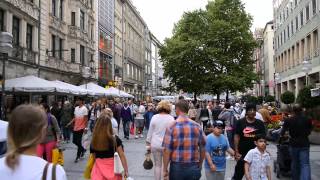 D: Munich. City Center with Pedestrian Zone. August 2015