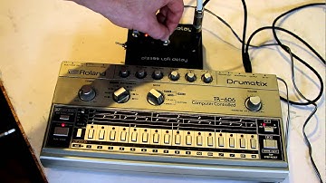 Synthrotek pt2399 delay 555 timer MOD w/ TR-606 Drum Machine