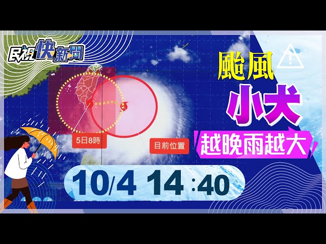 【LIVE】1004 小犬暴風圈觸挾風雨 週四中心將通過屏東南端陸地｜民視快新聞｜