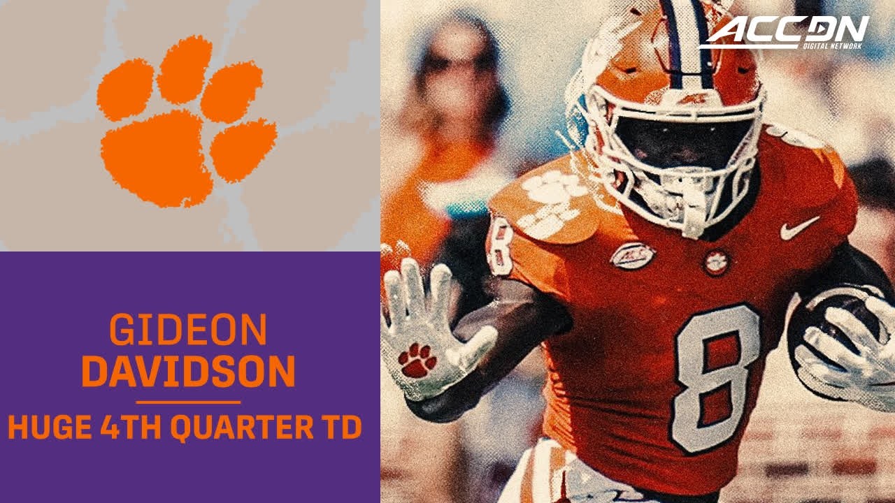 Clemson RB Gideon Davidson Gives The Tigers The 4th Qtr Lead