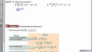 Algebra 1 Chapter 11 Section 2 Multiplying and Dividing Rational Expressions