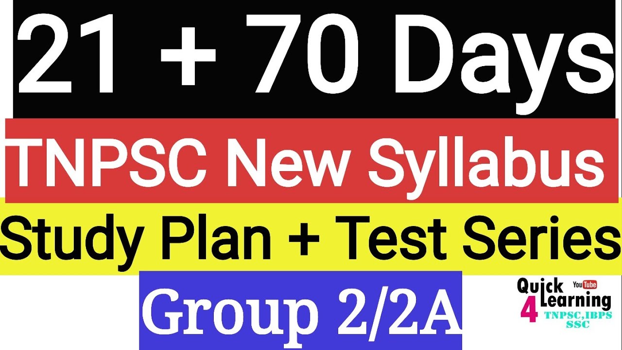 TNPSC Group 2/2A New Syllabus Study Plan Test Series | Daily Study Plan ...