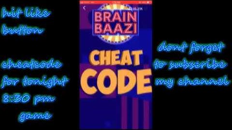 Brain Baazi Cheat Code 24 August 8:30pm ||Win 💰1,00,000||PayTm Cash
