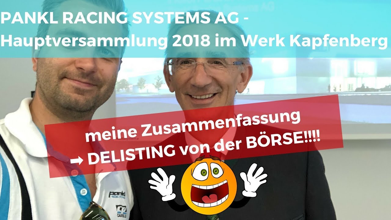 PANKL RACING SYSTEMS AG - Hauptversammlung 2018 - meine Zusammenfassung