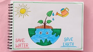 Earth day drawing/ Earth day poster drawing/ World earth day drawing/ Environment easy drawing