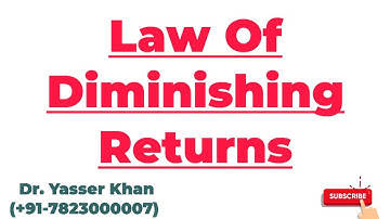 Law Of Diminishing Returns | Diminishing Returns To A Factor | Diminishing Returns | Economics | UGC