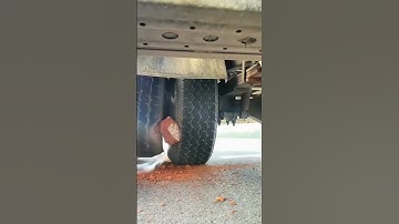 Truck tire stuck with a brick?