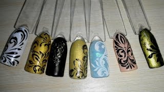 Вензеля. Дизайн ногтей. Гель-лак. Shellac, gel polish(В этом видео я покажу как рисовать вензеля! Если что-то не понятно, пишите комментарии, всем отвечу)))), 2016-01-23T14:25:20.000Z)