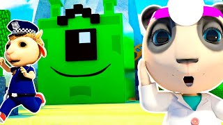 Dolly and Friends in Minecraft Stories | Big Monster on the Beach | Cartoon for Kids