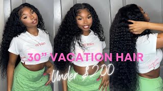 INSTALL 30” DEEP WAVE CURLY AMAZON WIG | SUPER AFFORDABLE VACATION HAIR