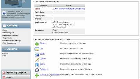 Create XCMS peak detection tool