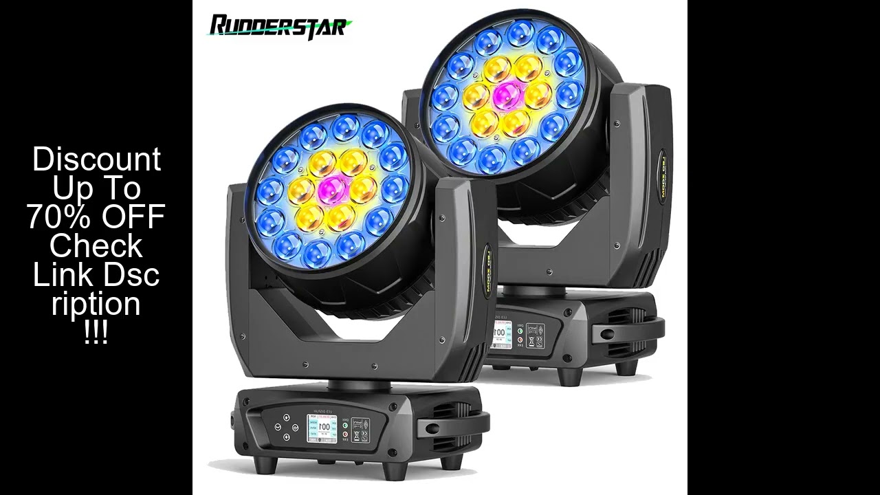 2PCS 19x15W Beam Moving Head Light RGBW LED Lighting Zoom Wash Lights DMX Stage Effect Lighting for