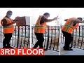 Delivery guy dropped my package from the third floor | Caught on camera