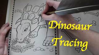 Tracing Dinosaur Coloring Book ASMR with Soft Tapping Sounds | No Talking, No Mouth Sounds screenshot 4