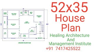 52X35 House Floor Plan | HAMI Institute | Floor Plan | House Plan