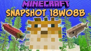 Minecraft 1.13 Snapshot 18W08B Fish Mobs Cod, Salmon & Pufferfish Update Aquatic