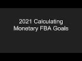 2021 Amazon FBA Monetary Goals Calculations