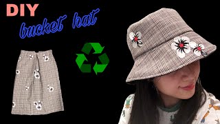 Beautiful bucket hat cutting and sewing | DIY Fabric Hats | Recycling clothes