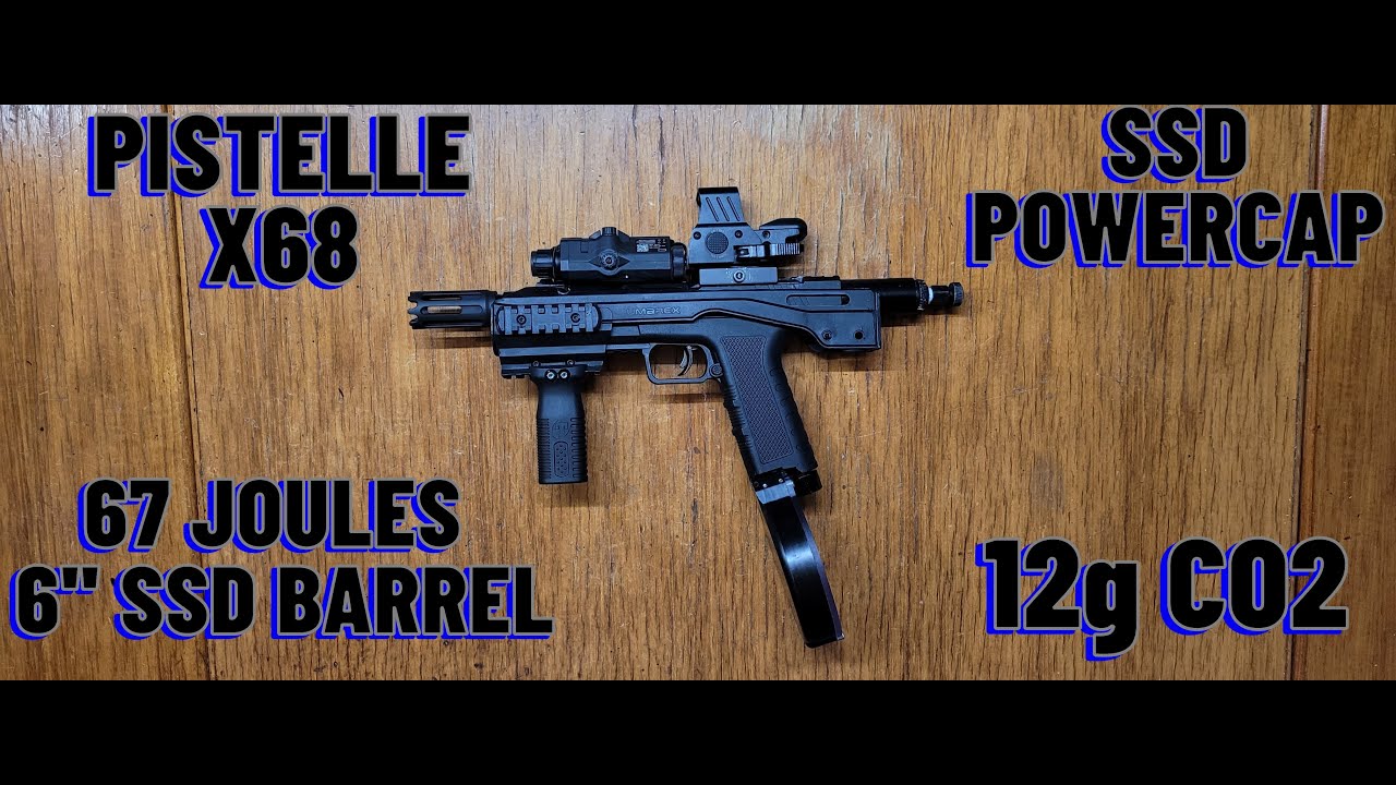 Pistelle X68 12g CO2 67 Joules 6 inch Barrel SSD Powercap - YouTube