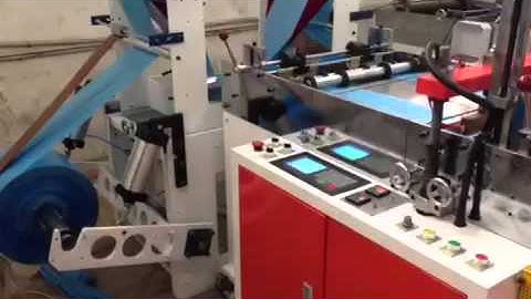 garbage bag on roll making machine with automatic rewinding and cutting device