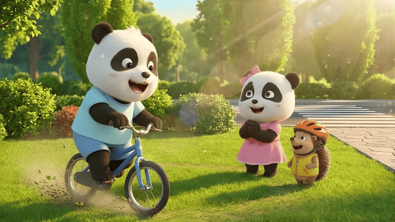 🐼 From Fun to Careful: Riding a Bike on a Big Road 🚲 | Baby Panda - YouTube