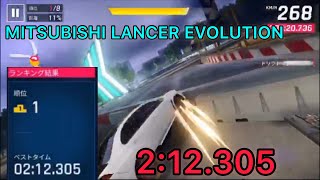 【Asphalt9】【アスファルト9】MITSUBISHI LANCEREVOLUTION 2:12.305