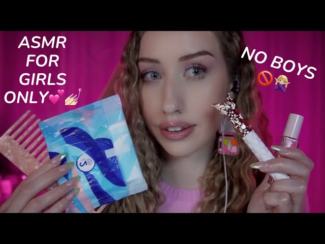 ✨ ASMR FOR GIRLS ONLY! 🚫 No Boys Allowed! 💄 Pads, Hair Brushing, Makeup & More!