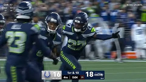 Coby Bryant With Game-Sealing INT For Seattle - COLTS vs SEAHAWKS - 2025-26 NFL SEASON WEEK 15