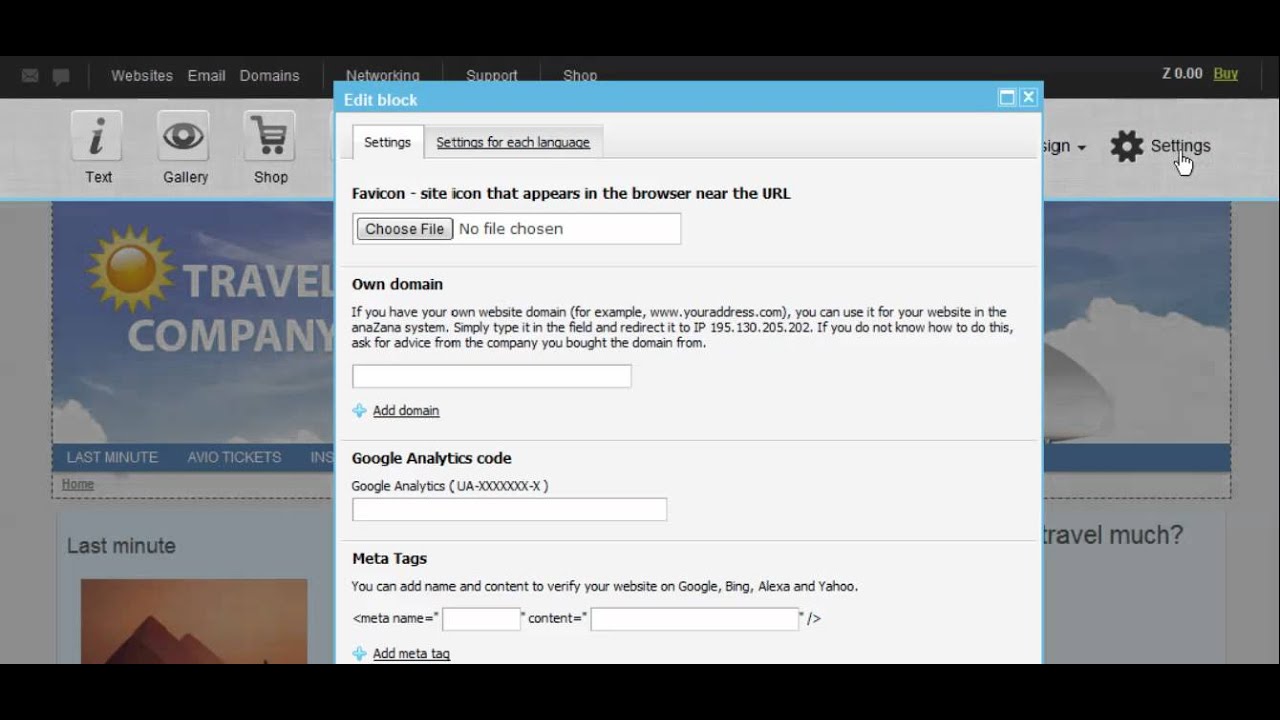 How to add a custom domain to your website in anaZana