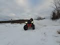 Polaris Scrambler 850 With RJWC Exhaust Full Throttle In The Snow, FULLY GIVIN'ER!