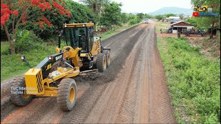 Amazing Road Construction Projects That Best  Motor Grader Pushing Gravel| Machine Pushing Gravel