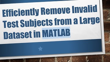 Efficiently Remove Invalid Test Subjects from a Large Dataset in MATLAB