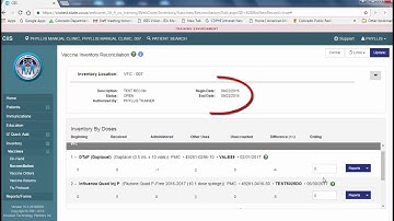 CIIS Add a New Reconciliation (For Manual Inventory Users)
