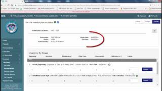 CIIS Add a New Reconciliation (For Manual Inventory Users)