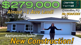 BRAND NEW HOME, 1 Acre Land, Appliances Included, No HOA–Dunnellon, FL | $279,000