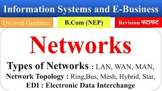 6| Networks, Types of Networks, Network topology, EDI, Information Systems and E Business bcom